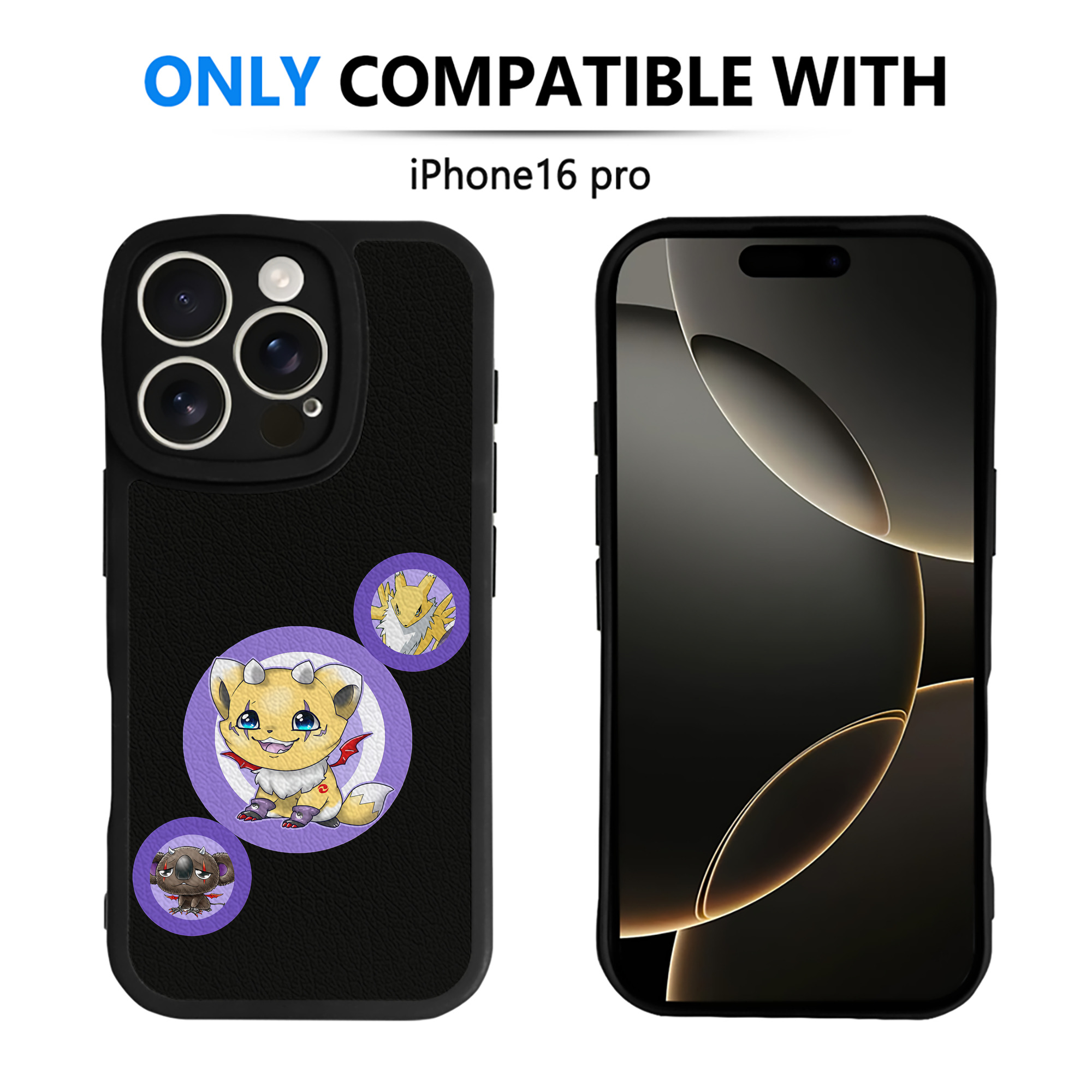 （画像用） Digimon デジタルモンスター/デジモン 【iPhone 16シリーズ対応】シリコンスマホケース（レザー調） 材質：シリコン